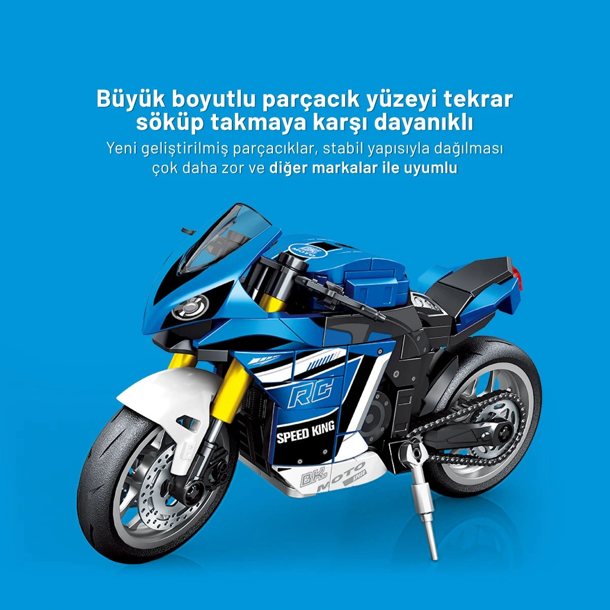 Yamaha YZF R1 Motosiklet Yapı Bloğu Seti - 222 Parça