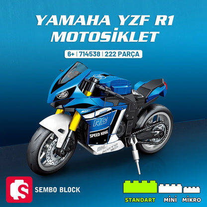 Yamaha YZF R1 Motosiklet Yapı Bloğu Seti - 222 Parça