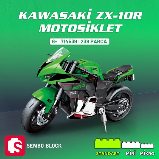 Kawasaki ZX-10R Motosiklet Yapı Bloğu Seti 238 Parça